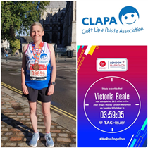 OMFS Vicky Beale runs a personal best in the London Marathon to raise funds for cleft charity CLAPA